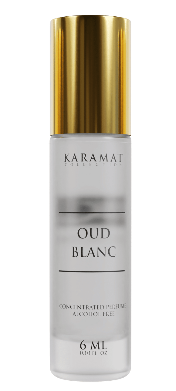 OUD BLANC 6ml – Une torsion unique sur le oud traditionnel, mélangeant citron, menthe, estragon et melon avec un cœur de bois de santal, de cèdre, de patchouli, de tubéreuse et de vétiver, et une base de bois blanc, de musc et de vanille.